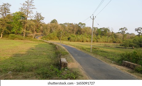 Beautiful Village Road In Wayanad District Kerala. 