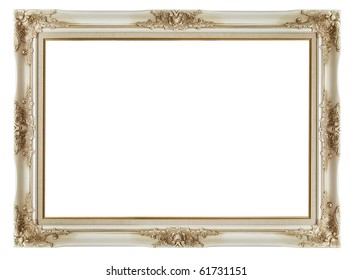 beautiful vintage frame on white background