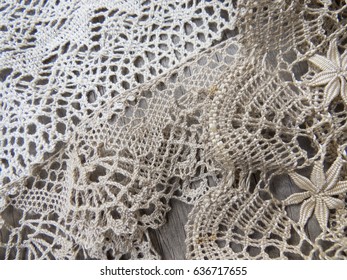 Beautiful Vintage Lace Background On Table Stock Photo 636717655 ...