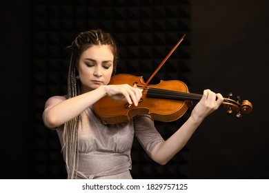 Beautiful Violist Girl Playing The Viola