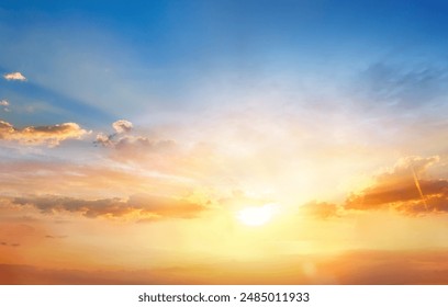 Beautiful Vivid sky painted by the sun leaving bright golden shades - Powered by Shutterstock