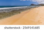 Beautiful Waipahu Beach With Puu Ohulu In The Distance, Waipahu, Oahu, Hawaii, USA