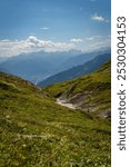 A beautiful walk on alp mora in Switzerland, Bargis, Hike from Trin