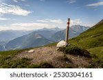 A beautiful walk on alp mora in Switzerland, Bargis, Hike from Trin