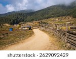 A beautiful walking trail on Phobjikha Valley, Wangdue Phodrang, Bhutan