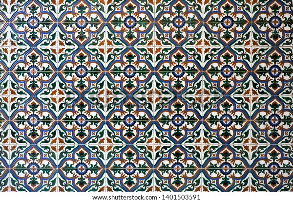 Beautiful Wall Tiles Ancient Moorish Patterns Stock Photo (Edit Now