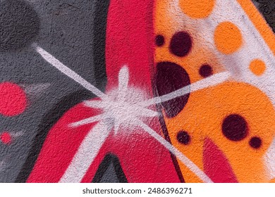 beautiful wallpaper of street wall graffiti painting of aerosol urban art. Colorful city background of spray graffiti drawing in modern culture style - Powered by Shutterstock