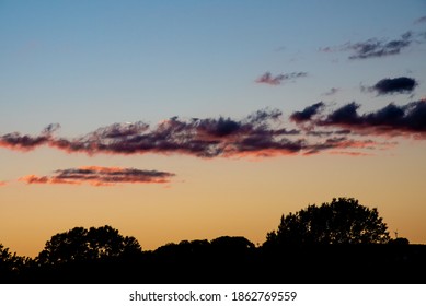 Beautiful Warm Evening Over Small Town America