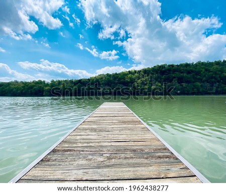 A beautiful, warm spring day of the docks on Cumberland River in Kentucky. Stock photo © 