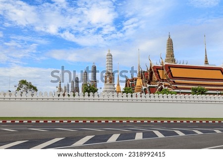 The beautiful of Wat Phra Kaew or Temple of the Emerald Buddha in the morning is an important Buddhist temple and a famous tourist destination. Another corner of Bangkok, Thailand
