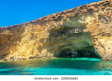 The Beautiful Water Of The Crystal Lagoon Of Comino Island, Malta