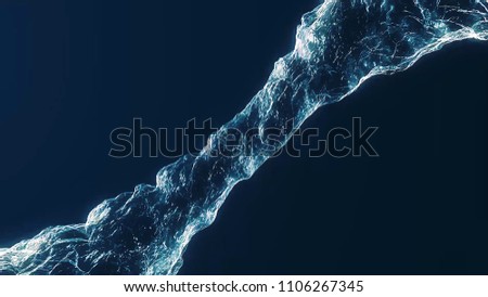 Beautiful Water Whirl Blue Color in Tube on White Background. Isolated transparent swirlanimation with alpha matte. Flow of Ring or Circle Tube Looped Waving Shape Clean Liquid