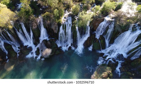 Beautiful Waterfall Aerial View