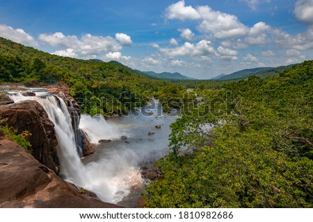 Beautiful Waterfall at Athirapilly Thrissure Kerala India 