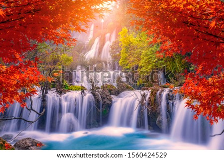 
Beautiful waterfall in autumn,teelorsu waterfall in Thailand