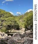 Beautiful waterfall called “Ribeirão do Meio”. Here is Located in the city of Lençóis, in the Chapada Diamantina region, in the state of Bahia, Northeast Brazil.