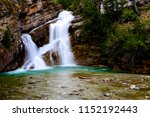 Beautiful waterfall Cameron Falls in Waterton Lakes National Park, Alberta, Canada