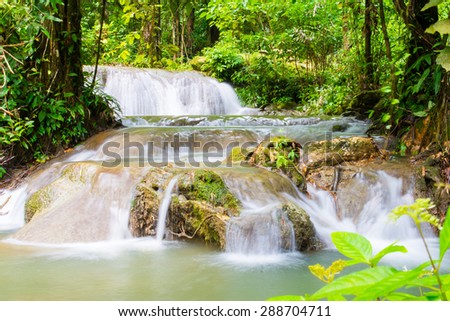 beautiful waterfall in forest, nature