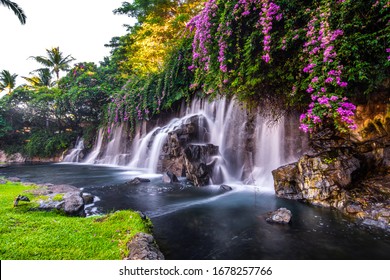 A Beautiful Waterfall In Hawaii