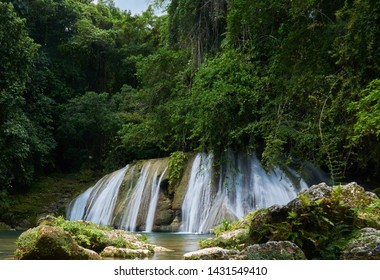 Beautiful Waterfall At Reach Falls Jamaica