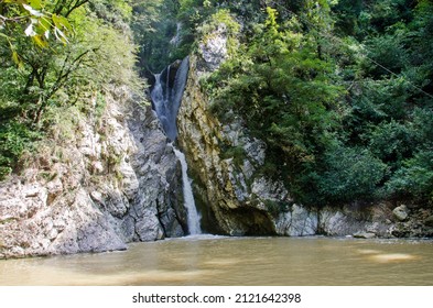 Beautiful Waterfall In Sochi National Park