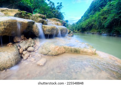 Beautiful Waterfall Sri Gethuk Jogja Indonesia