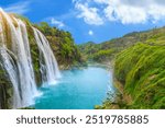 Beautiful Waterfall Stock Photos | Long Exposure of Splashing Waterfalls in Summer