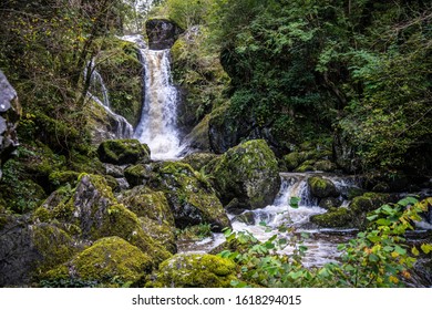 Beautiful waterfall in Wicklow mountain in Ireland.