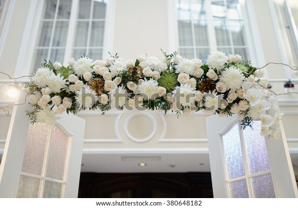 Beautiful Wedding Arch Marriage Decorated Lace Stock Photo Edit