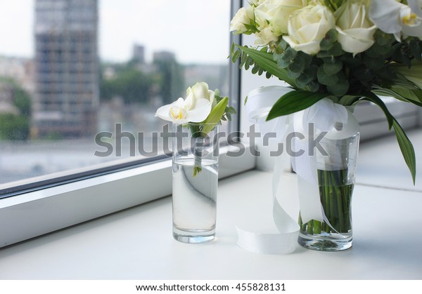 Beautiful Wedding Bouquet Glass Vase Flowers Stock Photo Edit Now