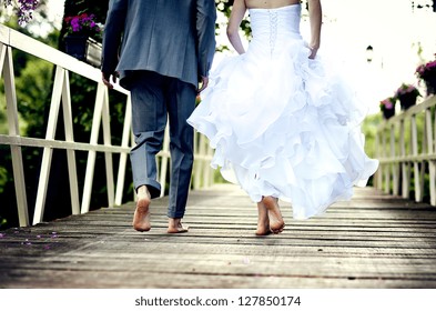 Beautiful wedding couple is enjoying wedding