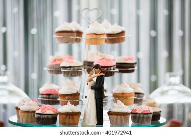 Beautiful Wedding Dessert Table In Restaurant