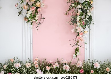 Beautiful Wedding Flower Backdrop Taking Pictures Stock Photo (Edit Now ...