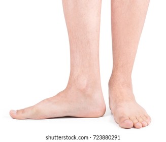 Beautiful well-groomed male legs. Male pedicure.