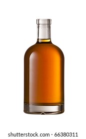 Beautiful Whisky Bottle On White Background