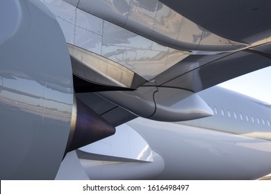 Beautiful White Aerodynamic Airplane Surfaces Background 