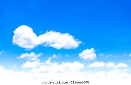 Beautiful White Clouds With Blue Sky.Color Shade Gradient From White To Blue For Background Wallpaper.