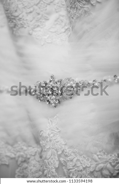 white diamante wedding dress
