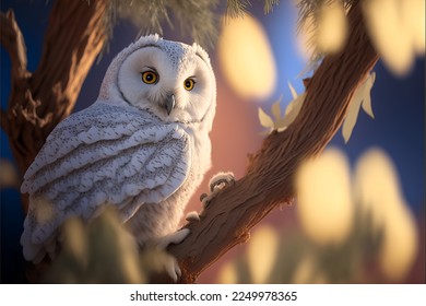 A beautiful white owl in nature, close view
 - Shutterstock ID 2249978365