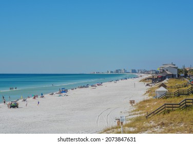 Beautiful  White Sand Beach Of Miramar Beach On The Gulf Of Mexico In South Walton, Florida