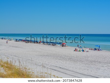Beautiful  white sand beach of Miramar Beach on the Gulf of Mexico in South Walton, Florida Stock photo © 