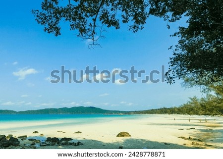 Beautiful white sand beach on this popular holiday island, koh rong sanloem island, sihanoukville, cambodia, indochina, southeast asia, asia