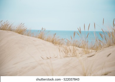 Beautiful white sand dunes at the sea beach - Shutterstock ID 522037843