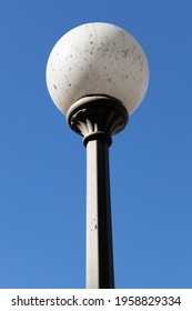 Beautiful White Street Lamp Against A Beautiful Blue Sky In A Sydney Park NSW Australia