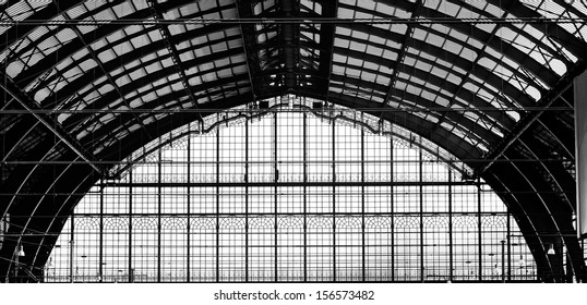 Beautiful windows of Antwerp central station in belgium - Powered by Shutterstock