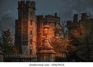 The Beautiful Windsor Castle At Night Time.