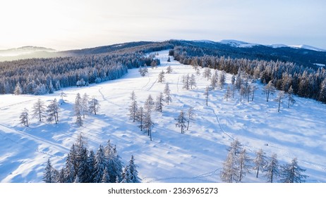 Beautiful winter mountain landscape with deep snow and blue sky in Austria - Shutterstock ID 2363965273