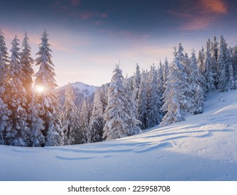 Beautiful Winter Sunrise Mountains Stock Photo 225958708 | Shutterstock