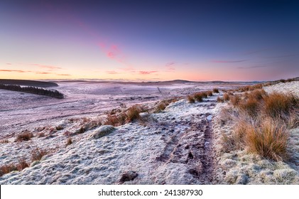 Beautiful Winter Sunrise Over Bodmin Moor In Cornwall