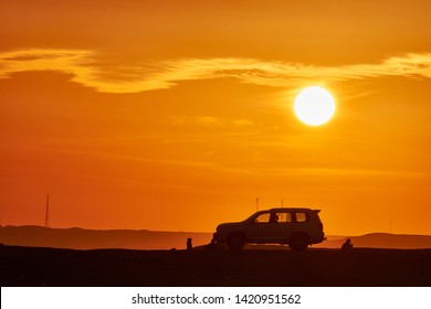 Beautiful Winter Sunset At Kuwait Desert